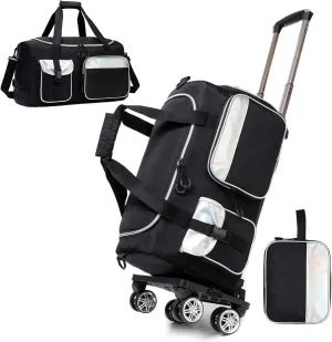 Women Rolling Duffle Bag with Wheels Carry On Duffle Bag with Wheels and Handle Weekender Bag for Women with Shoes Compartment Women Duffle Bag for Travel with Toiletry Bag
