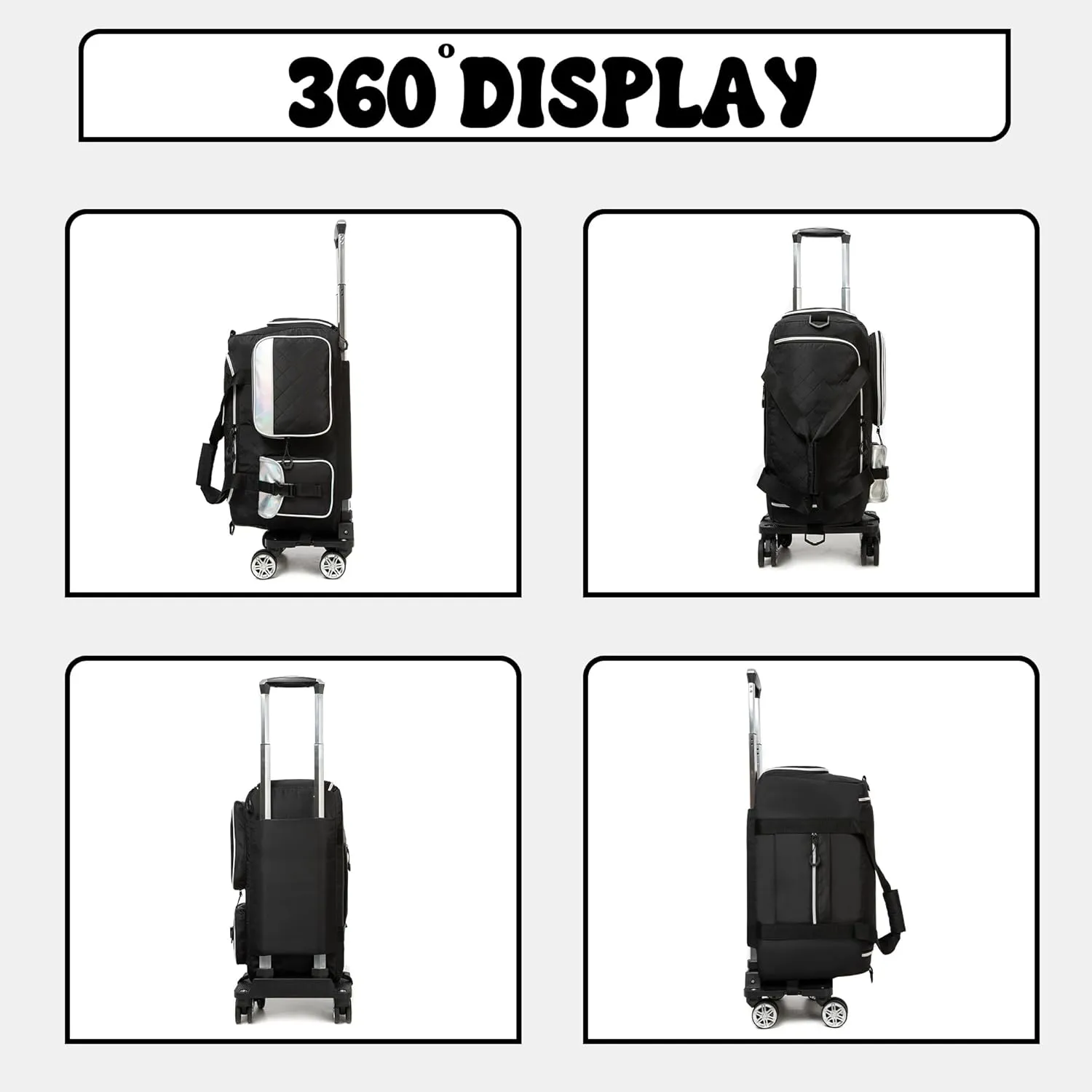 Women Rolling Duffle Bag with Wheels Carry On Duffle Bag with Wheels and Handle Weekender Bag for Women with Shoes Compartment Women Duffle Bag for Travel with Toiletry Bag