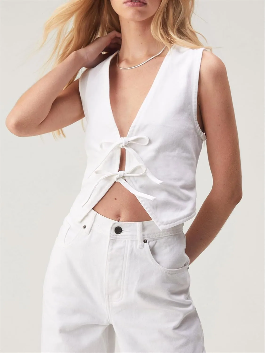 Women Y2k Peplum Tank Tops Tie Front Sleeveless Striped Ruffled Hem Babydoll Vest Shirts Summer Cute Going Out Top