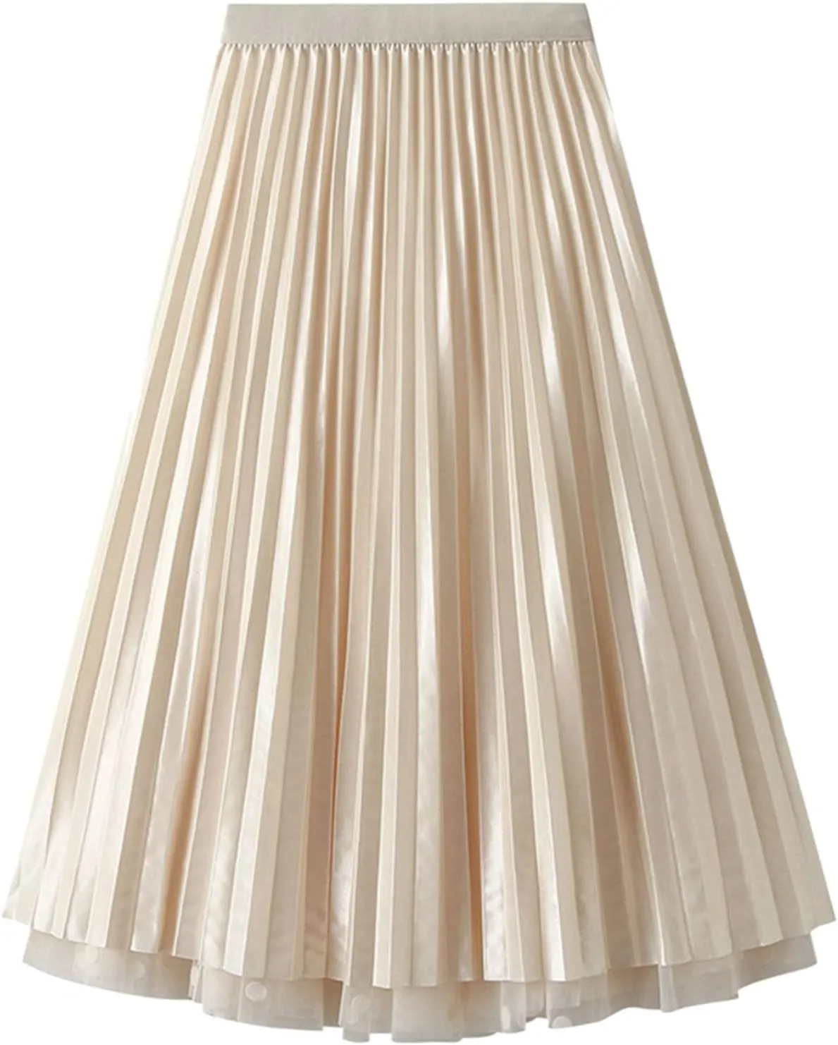 Women's A Line Fairy Elastic Waist Tulle Midi Skirt High Waist Skirts Mesh Dress Fashion Skirts for Women 2024
