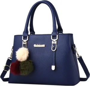 Womens Bag Elegant Casual Leather Messenger Bags Large Capacity Handbag Fashion Women Shoulder Bags (Blue, One Size)