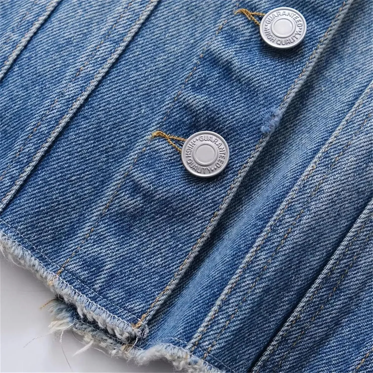 Women's Elastic Tight Button Denim Tank Tops Wrap Bra Summer Sleeveless Camisole