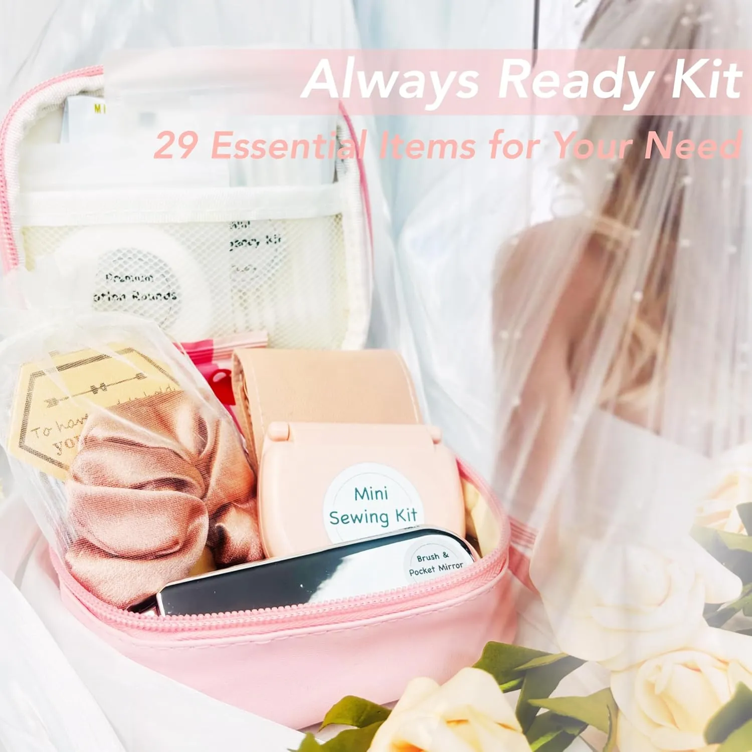 Women's Emergency Kit for Weddings 29 Essential Items for Brides Daily Use All in One Travel Kit Personal Care Survival Set for Team Bride