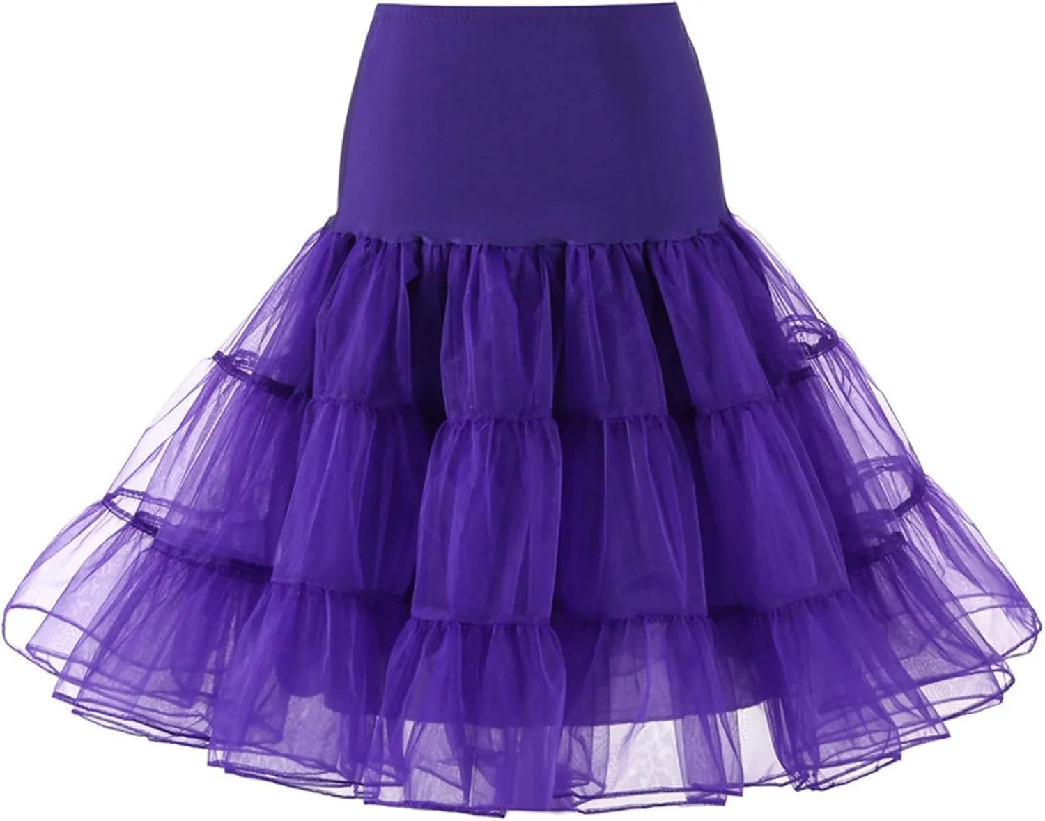 Women's Petticoat Skirt Underskirts for Cosplay Pleated Tulle Petticoat Tutu Tulle Midi Knee Length Skirt Dress