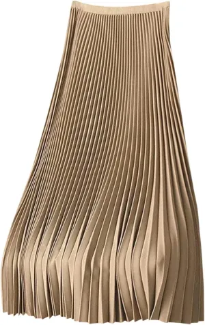 Women's Plain Satin Pleated Skirt Fashion Elastic Waist Elegant Long Skirt Summer Trendy Going Out Dress
