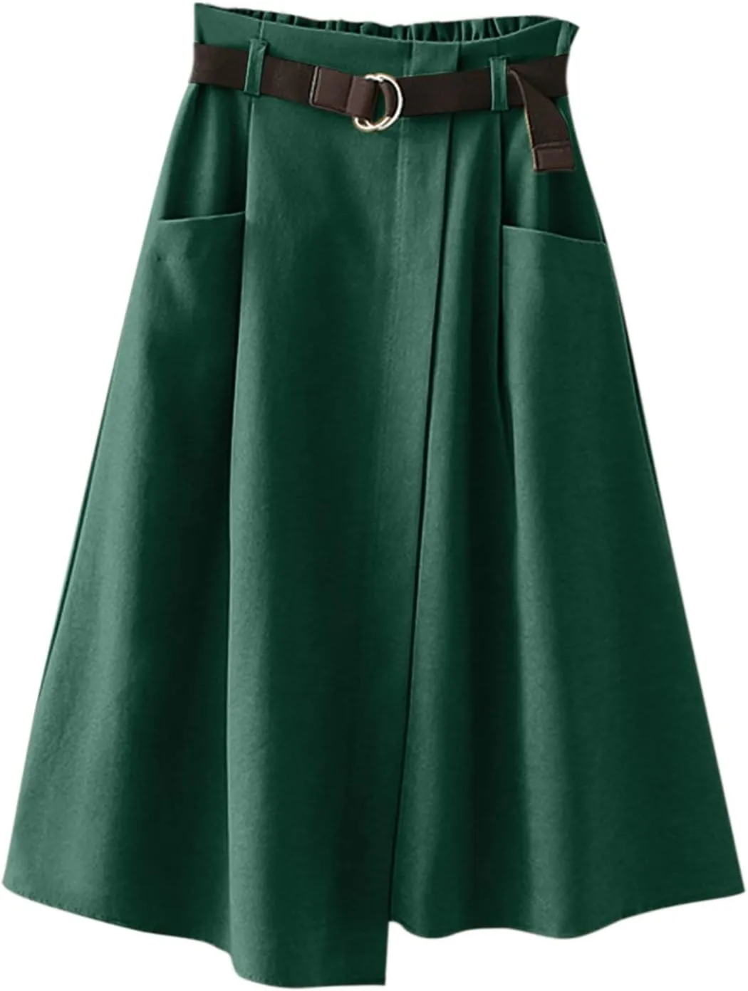 Womens Retro Skirt Skirts for Women Trendy Ruffle Layered Pleated Skirts Solid Ankle Length Midi Skirt Elastic