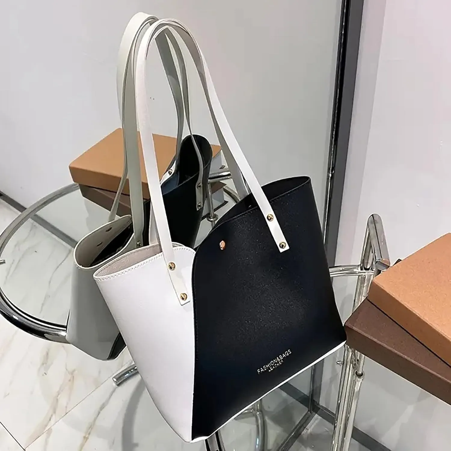 Womens Tote Bag Fashion Handbags Ladies Purse Shoulder Bags Tote Leather Bag Tote Bag with Pockets