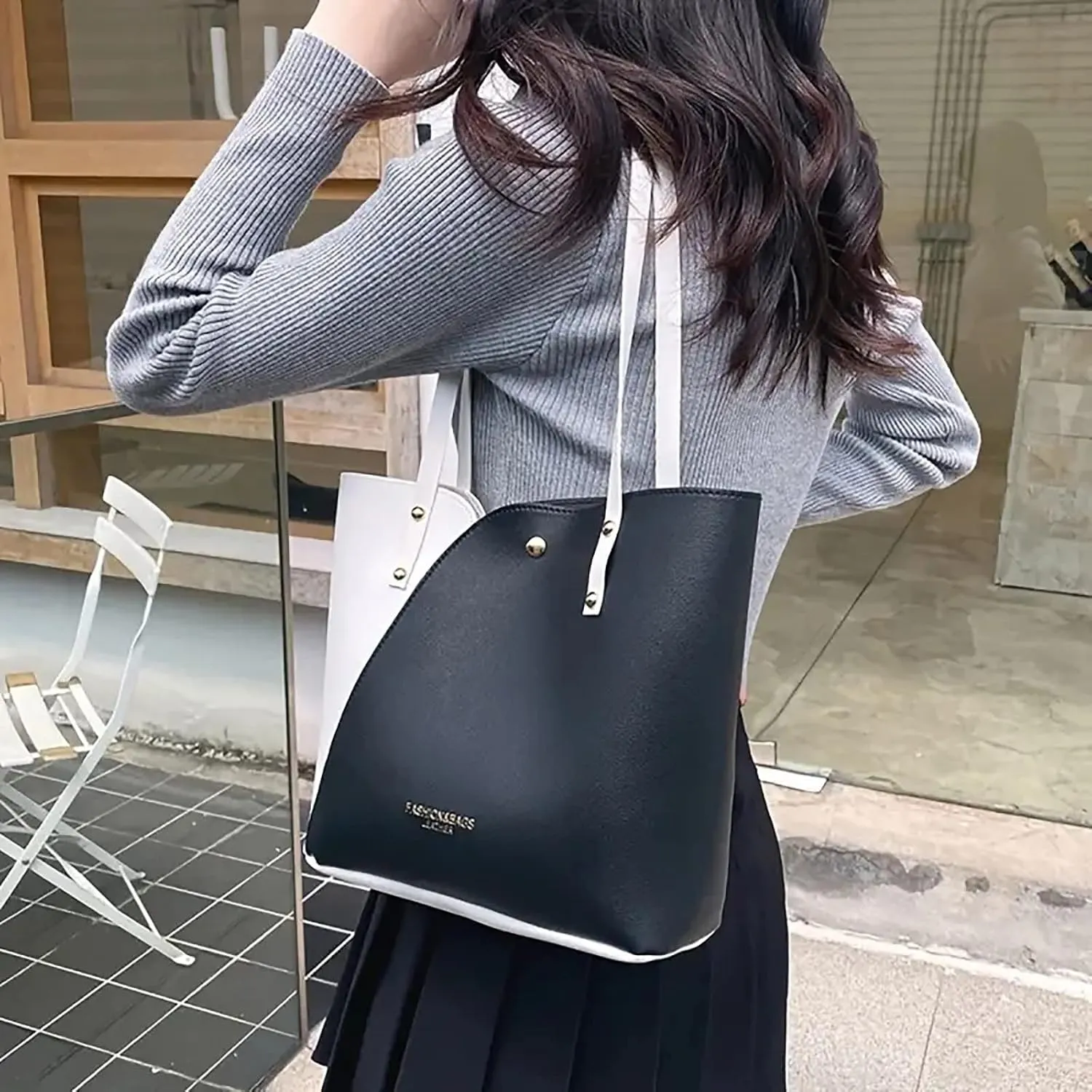 Womens Tote Bag Fashion Handbags Ladies Purse Shoulder Bags Tote Leather Bag Tote Bag with Pockets