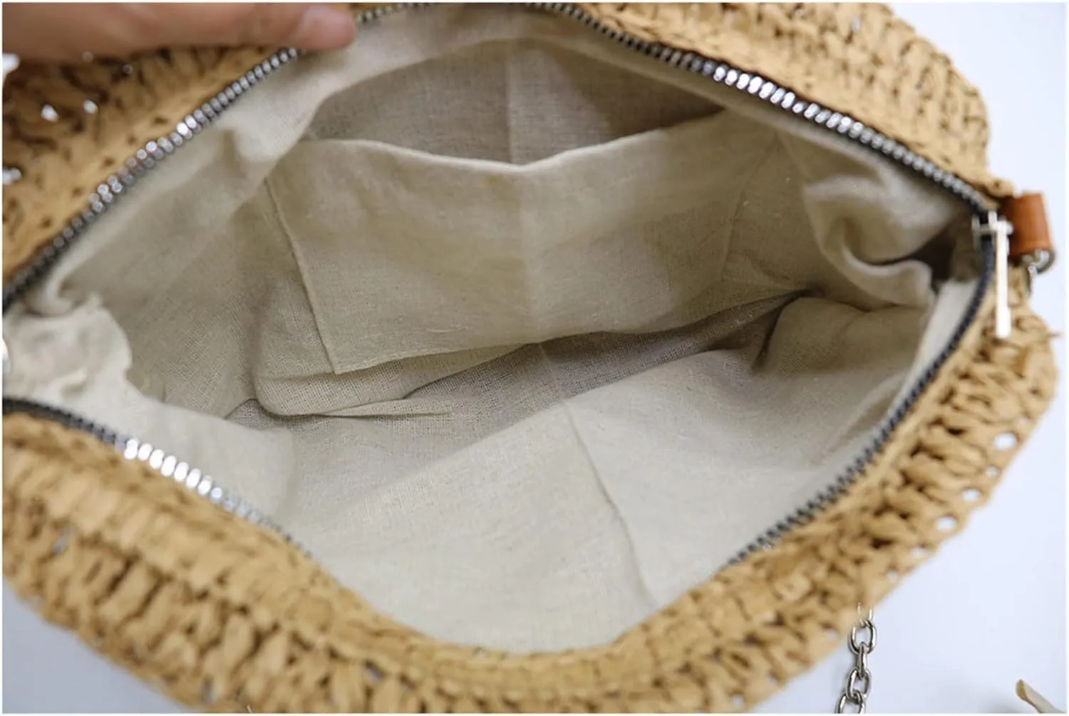 Woven Straw Bag Women Shoulder Bag Chain Knitting Sling Crossbody Bags For Women Handbag Beach Bags(Green)