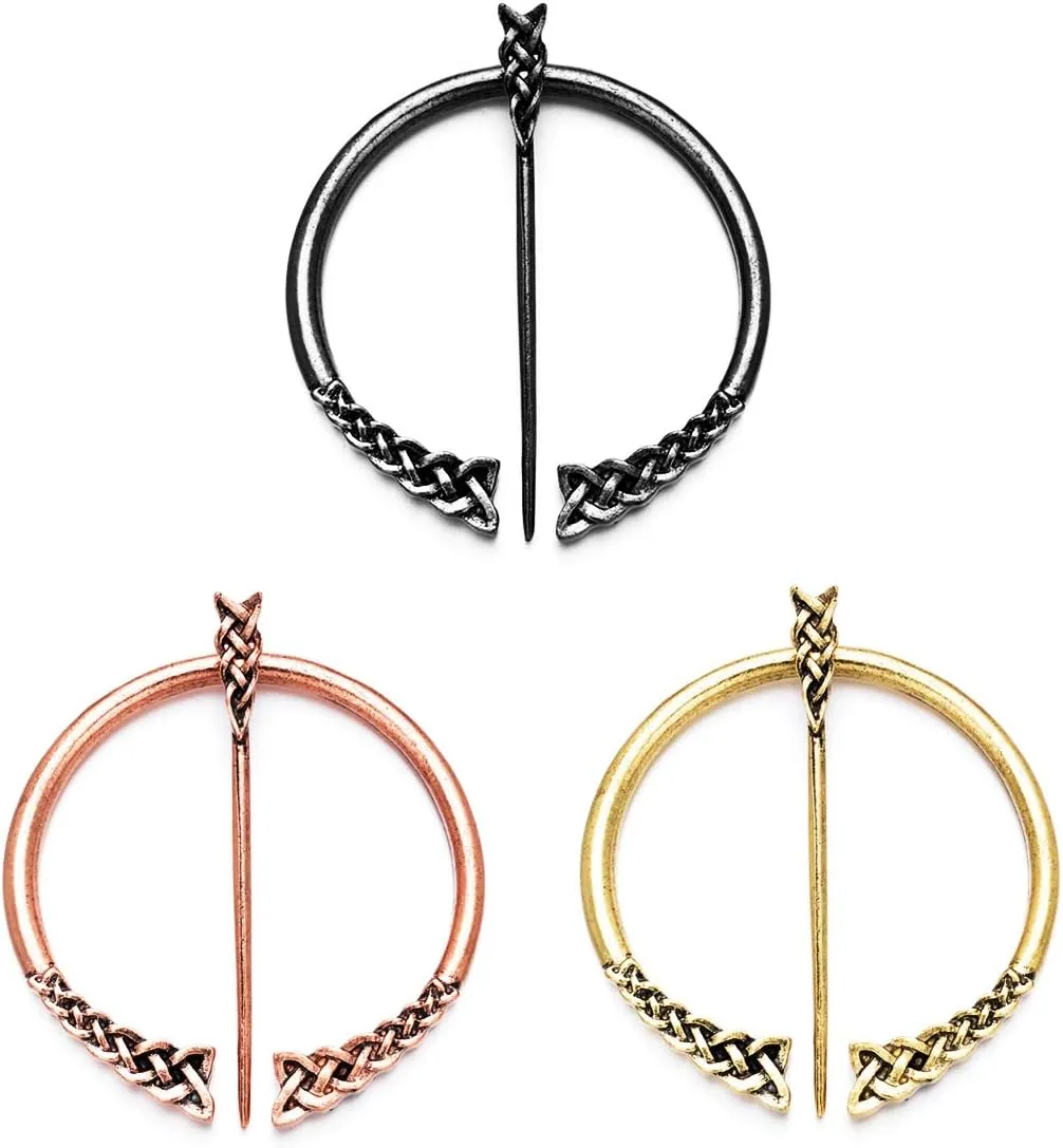 XGALA Viking Brooch Pin Clasp Clothes Cloak Pin Celtic Shawl Scarf Brooch Jewelry for Women Girls
