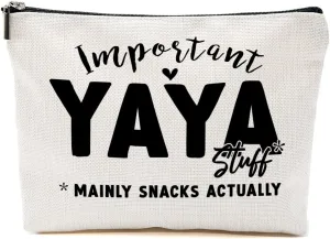 Yaya Gifts Grandma Gifts Makeup Bag, Gifts for Grandma, Grandma Birthday Gifts Toiletry Bag, Grandmother Gifts Cosmetic Bag, Mothers Day Grandmothers Day Christmas Retirement Gifts for Women Memaw