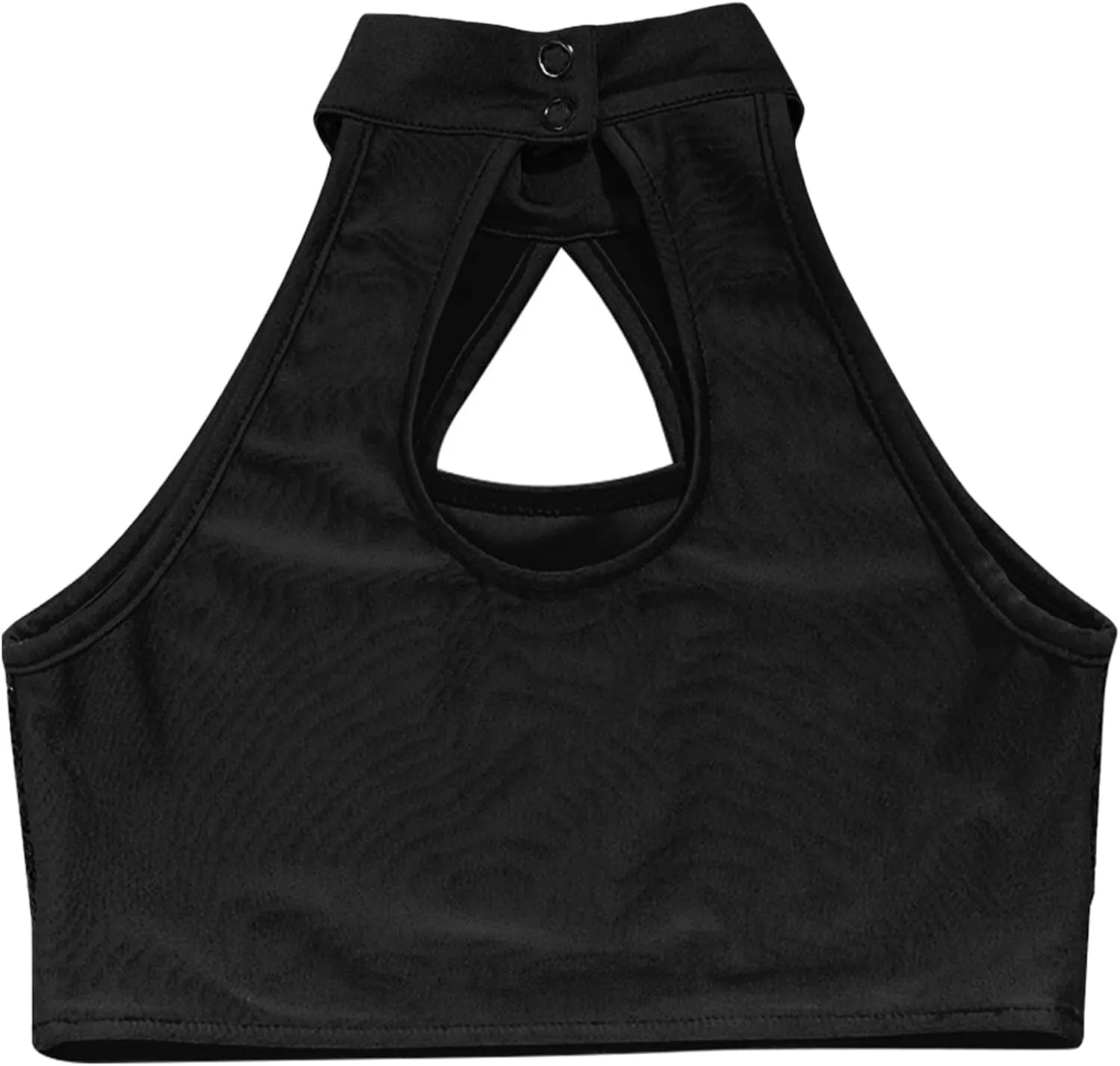 YiZYiF Girls Sequins Dance Crop Tops Cheer Jazz Performance Vest Shirt Sleeveless Camisole Tank Tops Costume