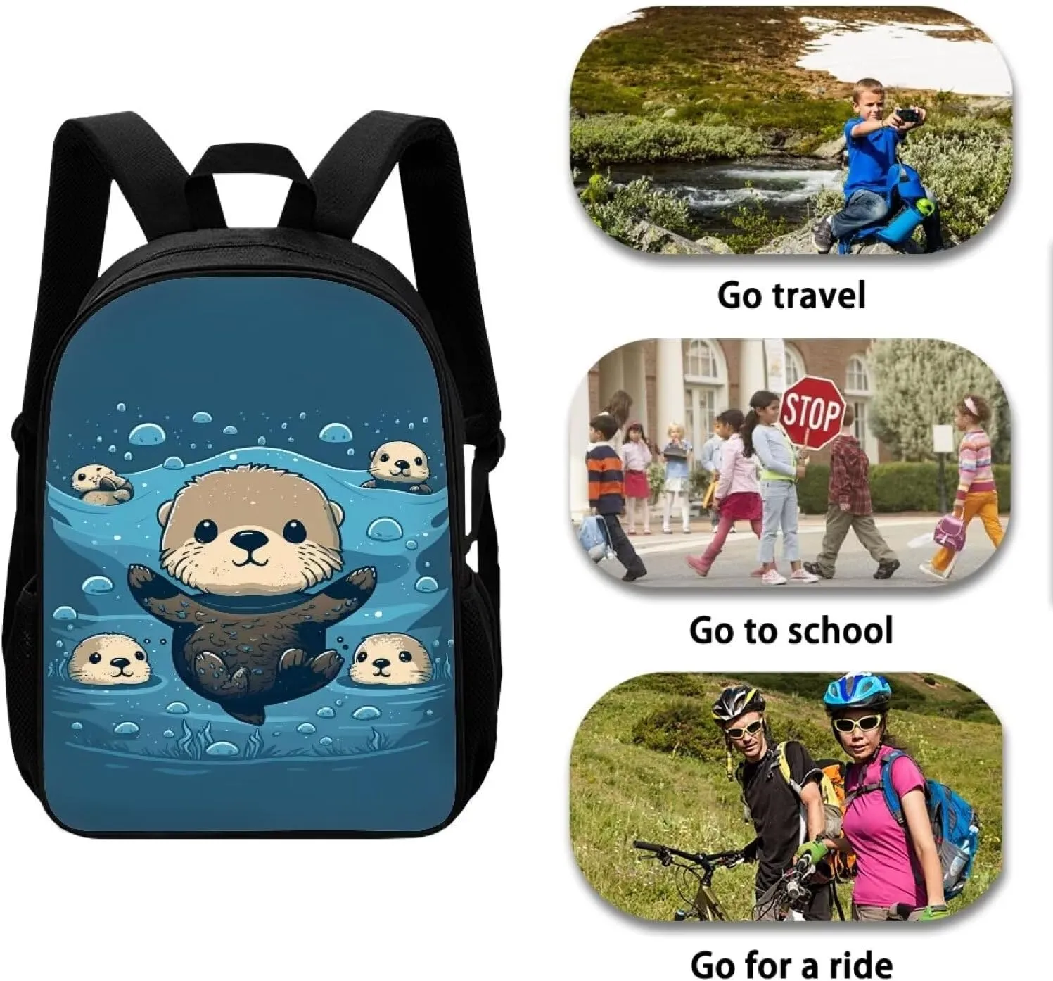 Ystardream Kawaii Sea Otter Backpack for School Girls School Bags for Girls 7-10 Teens Book Bags for Teenage Girls for School Large Capacity Water-resistant Bookbags