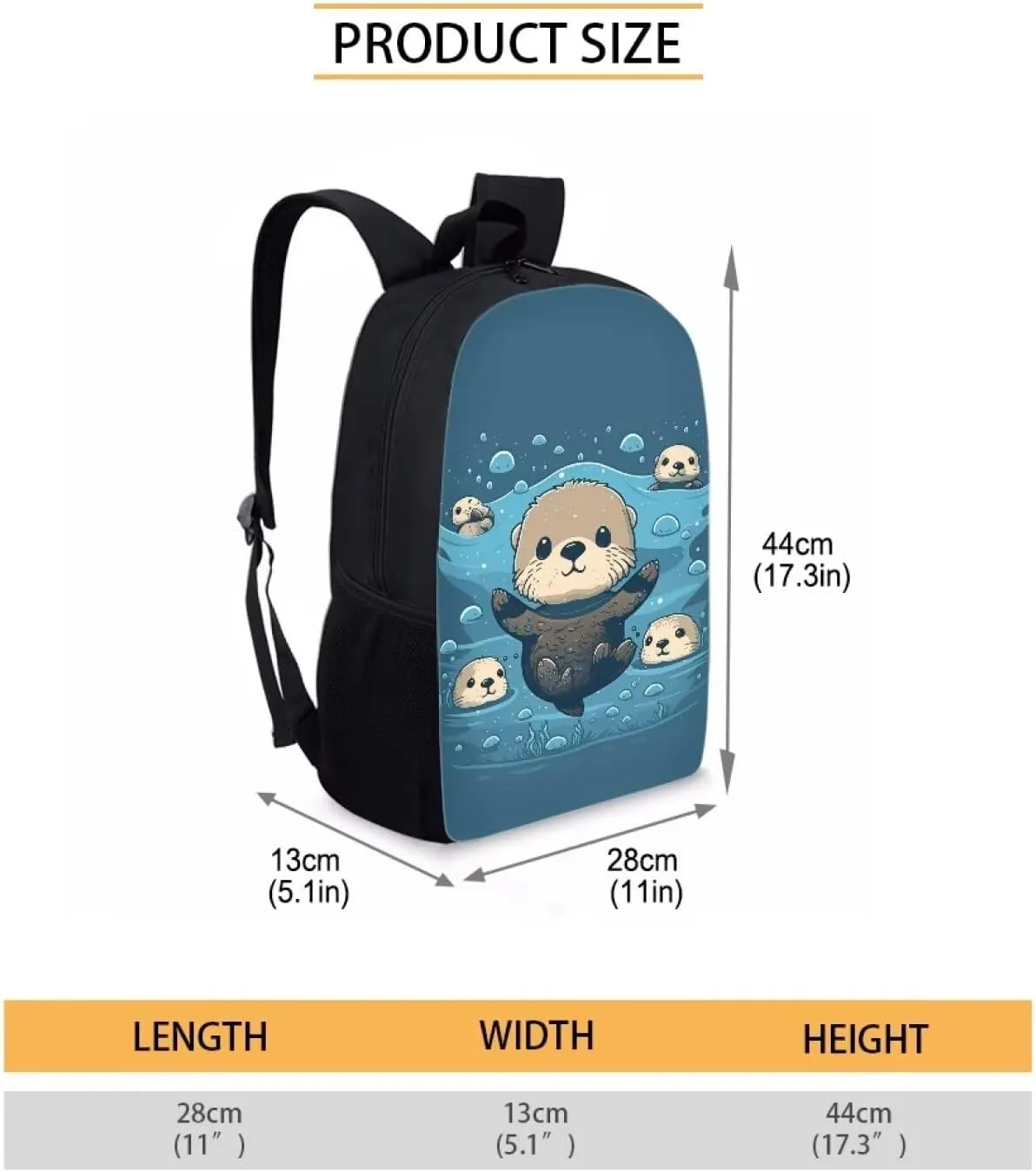 Ystardream Kawaii Sea Otter Backpack for School Girls School Bags for Girls 7-10 Teens Book Bags for Teenage Girls for School Large Capacity Water-resistant Bookbags