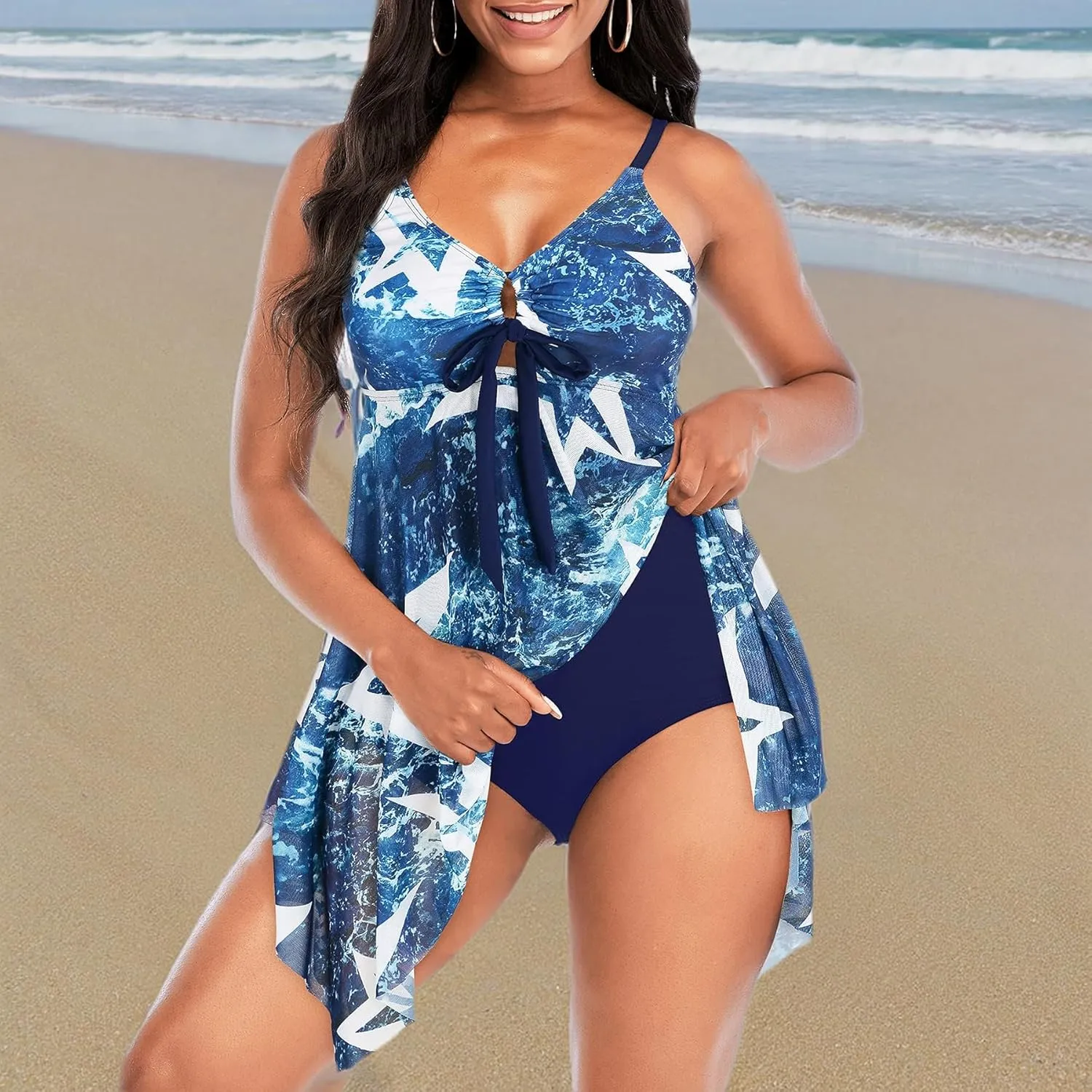 Zando Swimsuits for Women 2025 | Plus Size Swimsuit Tummy Control Modest | Flowy Swimdress