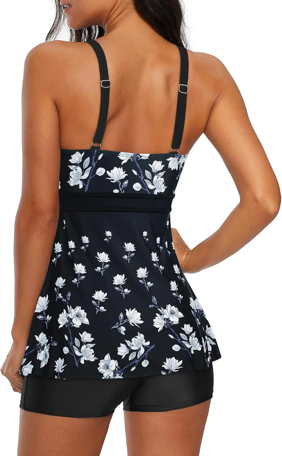 Zando Womens Tankini Swimsuits for Women 2025 Tummy Control Swimsuit Bathing Suit Top with Boyshorts Flowy Women' Swimwear