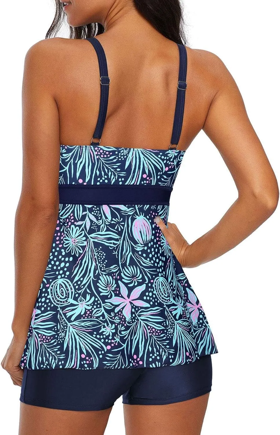 Zando Womens Tankini Swimsuits for Women 2025 Tummy Control Swimsuit Bathing Suit Top with Boyshorts Flowy Women' Swimwear