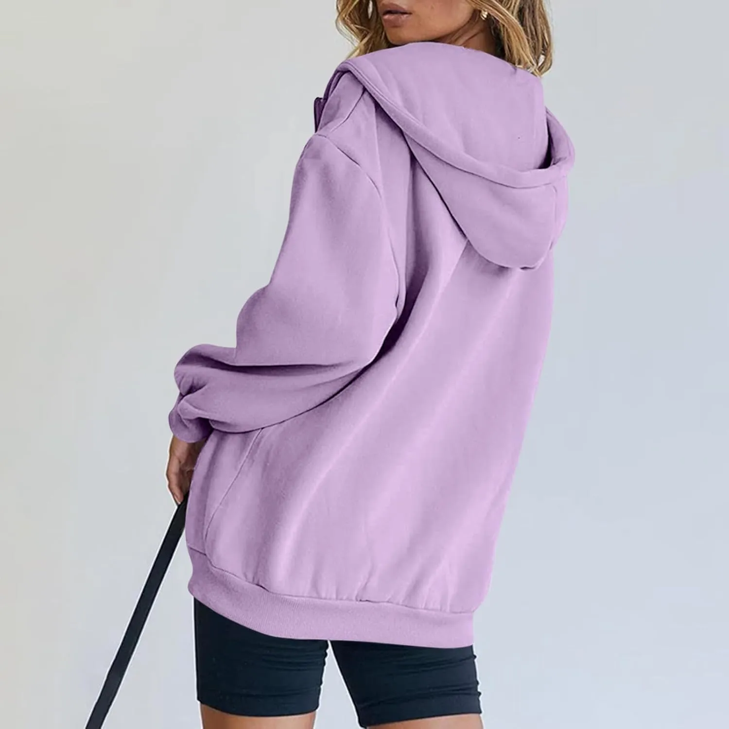 Zip Up Hoodie Women Y2k Long Sleeve Drawstring Hooded Overiszed Sweatshirt Casual Comfy Soft Fall Jackets 2024