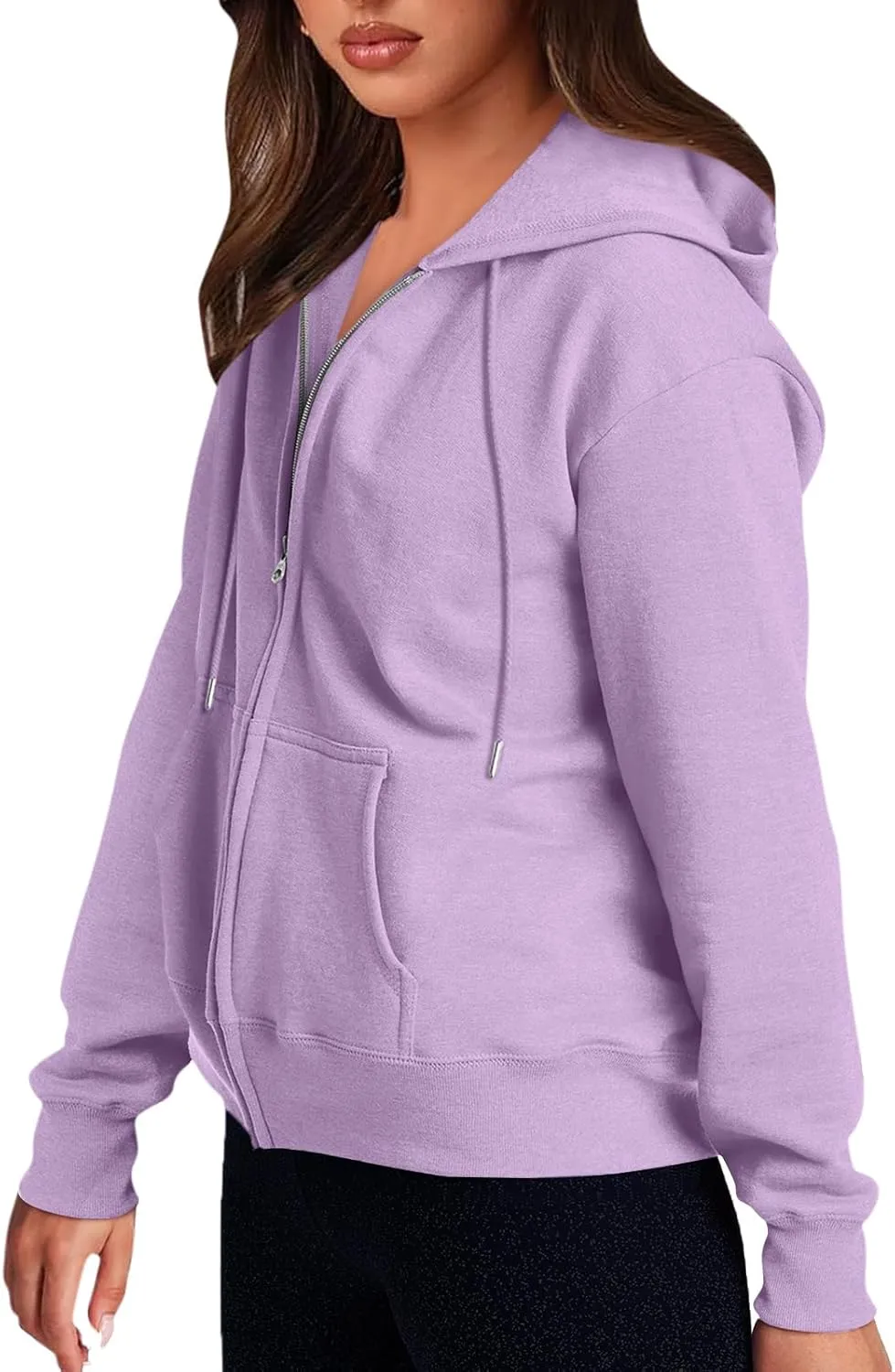 Zip Up Hoodie Women Y2k Long Sleeve Drawstring Hooded Overiszed Sweatshirt Casual Comfy Soft Fall Jackets 2024